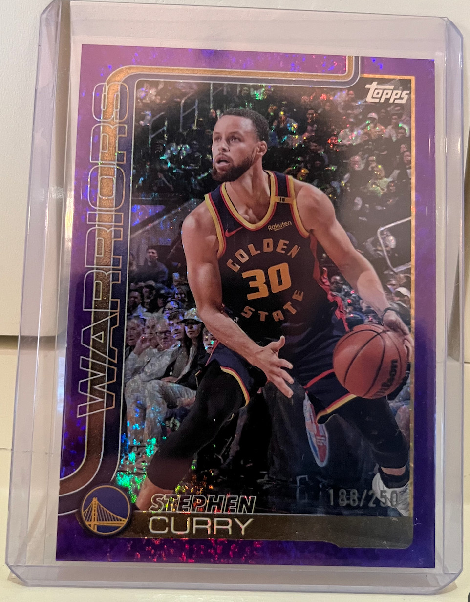 2025 Topps Flagship Stephen Curry Purple Holofoil Parallel 188/250 #135 Warriors