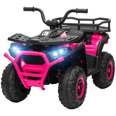 12V Kids ATV Ride-On Quad, Electric 4-Wheeler with LED Lights & Music, Ages 3-6