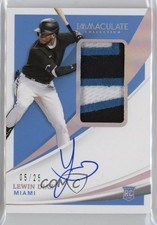 2021 Panini Immaculate Rookie Holo Silver 5/25 Lewin Diaz #144 Patch Auto 06yt