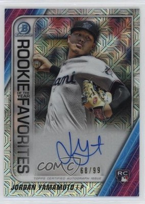 2020 Bowman Mega Box Mojo Refractor 68/99 Jordan Yamamoto #ROYFA-JY Auto RC s5j