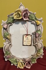 NIB CAPODIMONTE FRAME 14X9 7/8 HOLDS 9X6 1/4 PHOTO S WITH CERTIFICATE