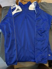 Adidas Climacool Men US Medium Blue White 1/4 Zip Pullover Track Jacket Athletic