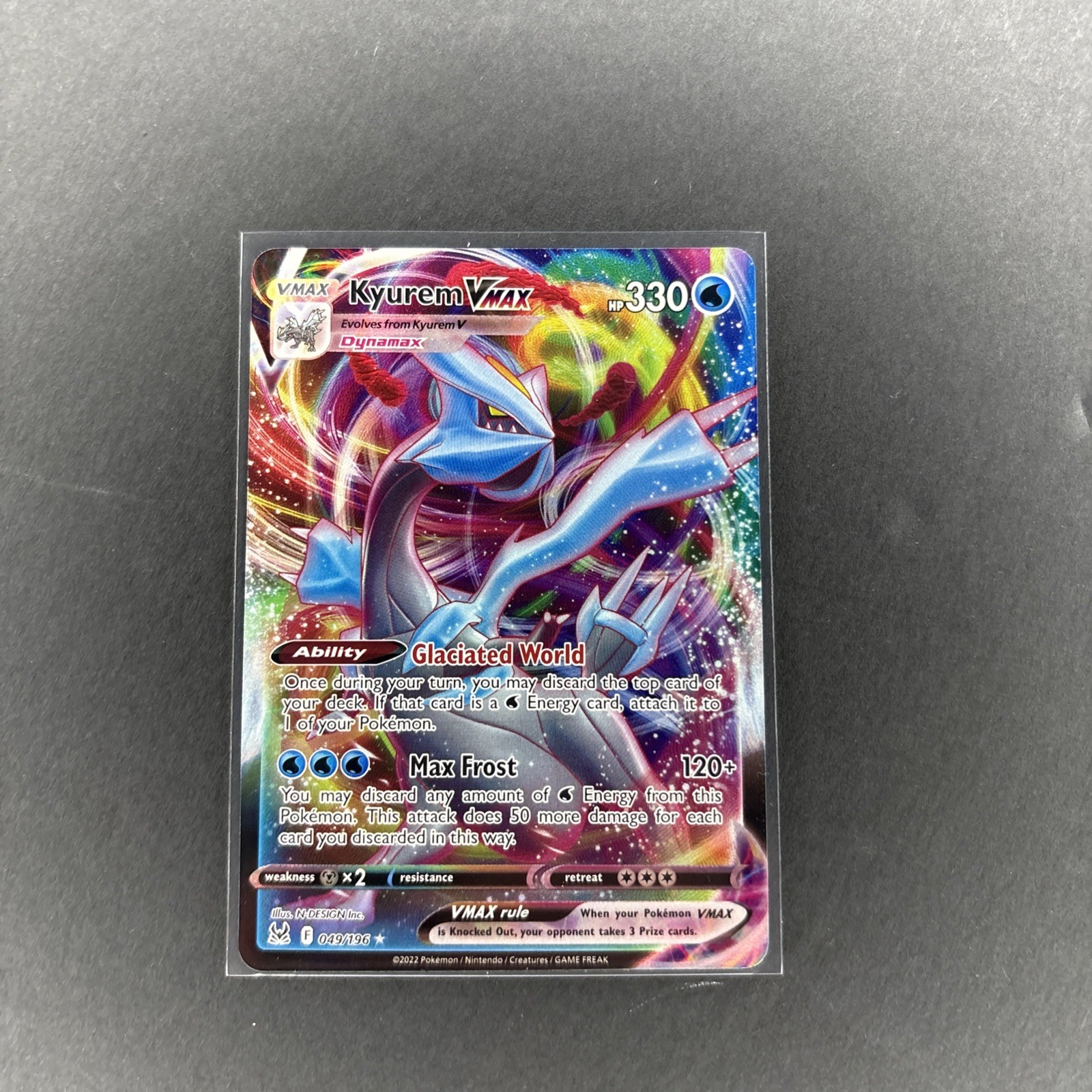 Pokemon Kyurem VMAX Holo Rare Card 49/196 Lost Origin Series