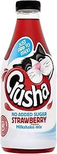 Crusha Strawberry NO ADDED SUGAR Flavour Milkshake Mix 1x1ltr