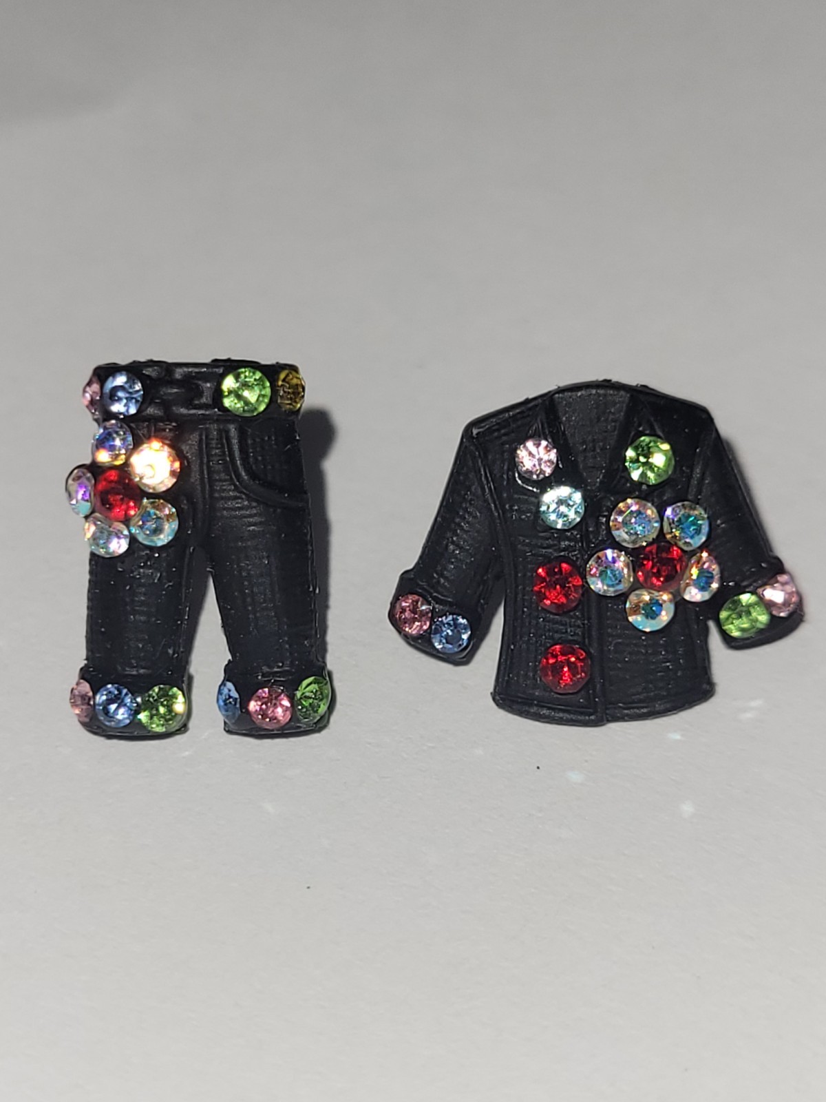 Black Jacket Rhinestone Stud Earrings Sparkly Bli… - image 2