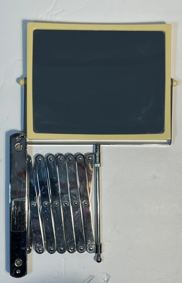 Acordeón Jerdon Mid Century montaje en pared maquillaje pivotante tocador espejo tijera  Foto 3 de 4