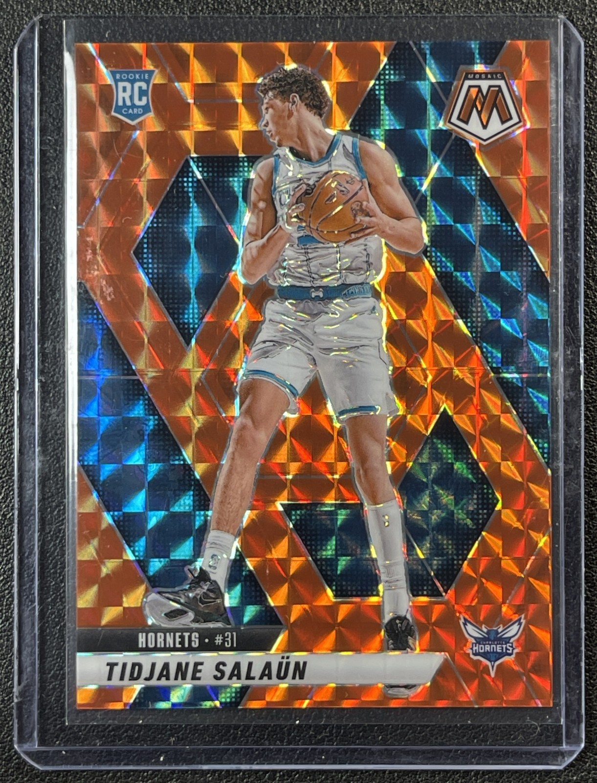 TIDJANE SALAUN 2024-25 PANINI MOSAIC #241 ROOKIE ORANGE PRIZM RC 178/249 HORNETS