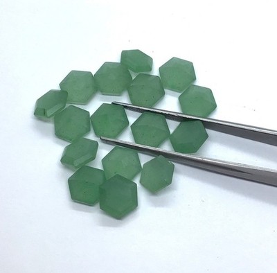 Natural Green Aventurine Hexagon Faceted Cut 10mm To 20mm Loose Gemstone