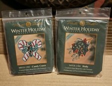 Lot Mill Hill Winter Holiday Glass Bead Kit Candy Canes MH18-1302 Holly 1304