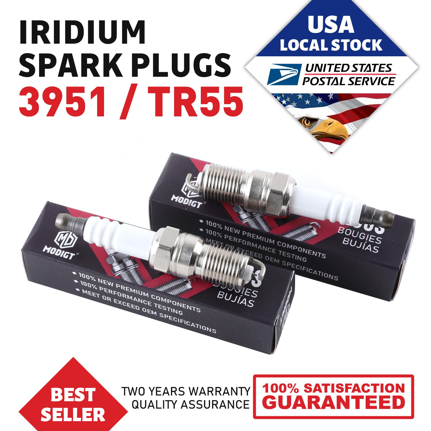 Set of 6 Fit NGK 3951 TR55 Spark Plugs Iridium For Ford Chevrolet Cadillac Buick