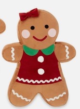 Gingerbread Girl Throw Pillow Christmas Holiday Time - New