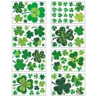 8 Blatt St. Patrick's Day Fensteraufkleber Mit Kleeblatt, Statischer Aufkleber