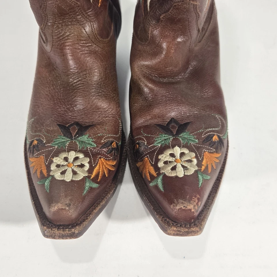 Tony Lamas Mujer Western Botas Diseño Floral 9.5 Distressed Foto 3 de 4