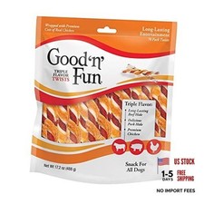 Good 'N' Fun Triple Flavor Twist Chews for Dogs - 70 Count - Pack of 1
