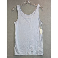 A New Day Light Blue Scoop Neck Cotton Modal Tank Top XXL Distressed Wrinkled