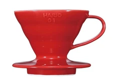 Hario V60 Red Ceramic Coffee Dripper Cone Manual Pour Over Brewer 1-2 Cups