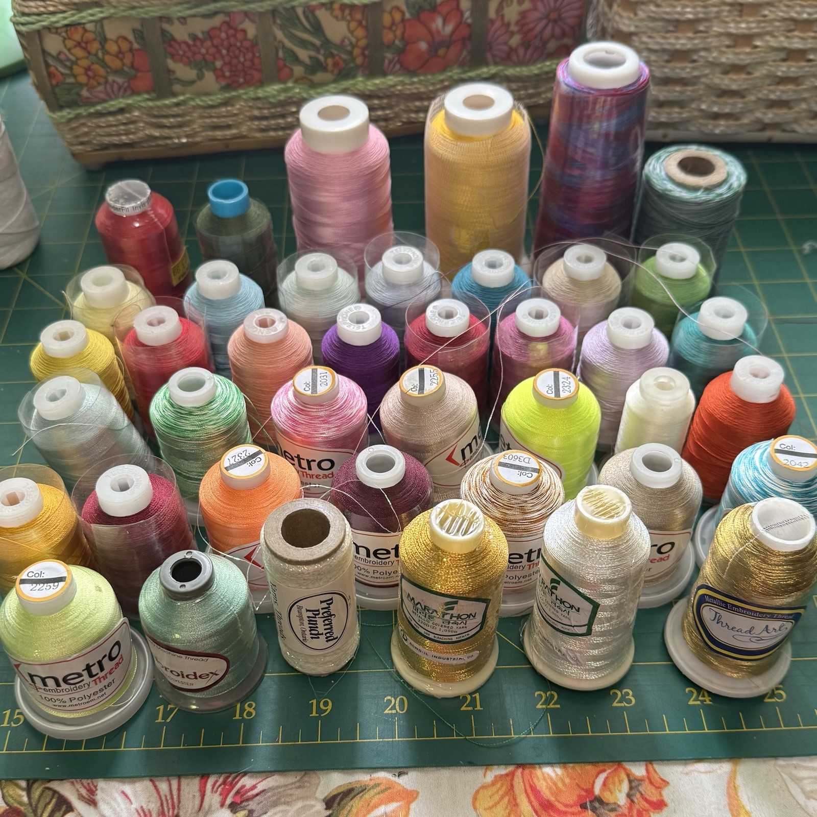 Thread Mixed Brands Lot 40+ Spools Embroidery Yarn Unused/un
