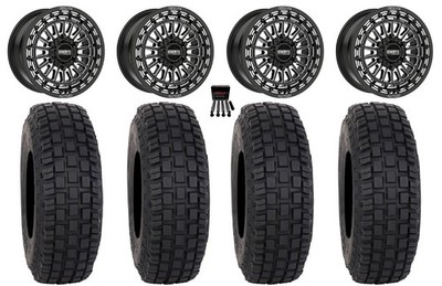Metal FX Delta 6R Bdlk 15'' Wheels Black CC 37'' RX600 Tires Maverick R