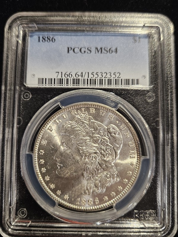 1886 Morgan Silver Dollar $1 PCGS graded MS64