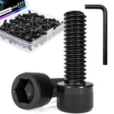 mxuteuk M3 x 8mm Screws,12.9 Grade Alloy Steel,Hex Socket M3×8mm, Black 