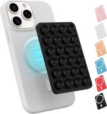 Magnetic Suction Phone Mount for MagSafe Case,Silicone Octob Cup Buddy Black 