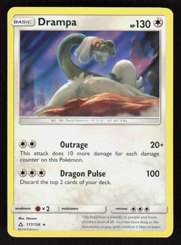 Pokemon Drampa 117/156 Rare Holo Ultra Prism (NM)