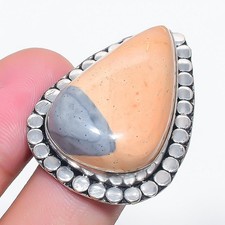 Howlite Pear Shape Gemstone Adjustable Ring Handmade Beautiful Jewelry FR 2356