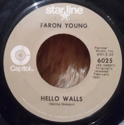 Faron Young Live Fast, Love Hard, Die Young / Hello Walls Vinyl Single 7inch