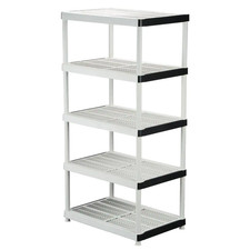 5-Tier Easy Assembly Multi-Purpose Plastic Garage Storage Shelving Unit in Gray