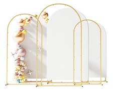 Set of 3 Metal Arch Backdrop Stand w/ Cover 7.2FT 6.6FT 6FT Wedding Backdrop