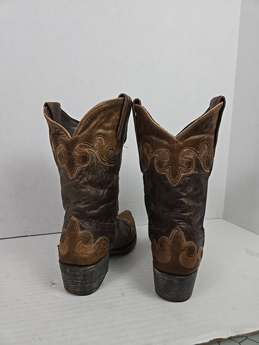 Lane - Brown Lexington Snip Toe Leather Embroidered Cowgirl Boots - Womens 6 - Bild 6 von 14