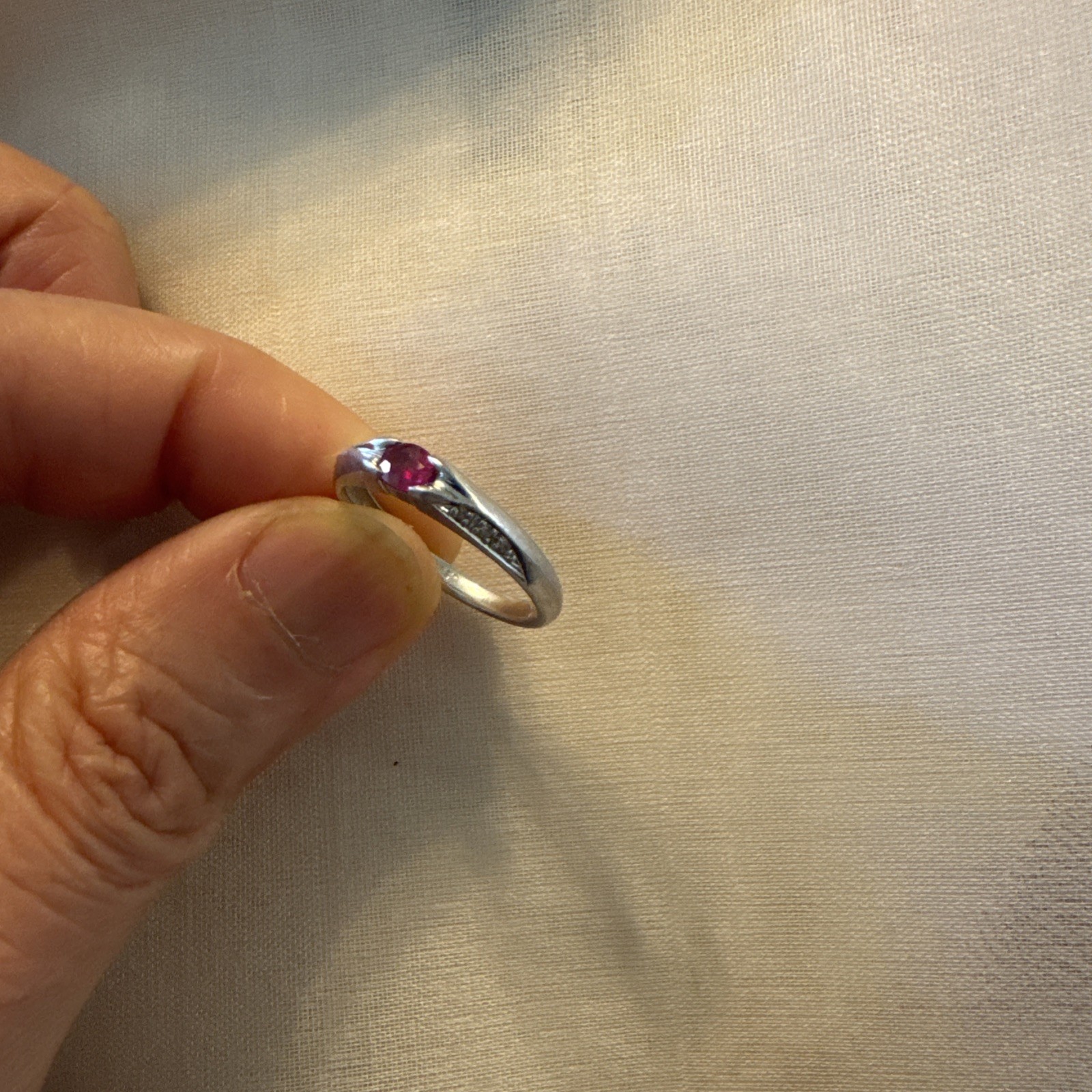 Statement Ring Ruby 0.24ct Platinum - image 3