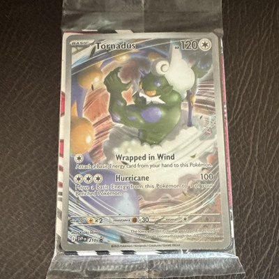 Nintendo Pokemon Collectible Card Game SVP 210 Tornadus Basic Holo Card and tabs