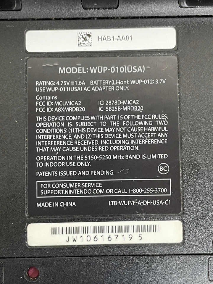 Nintendo Wii U GamePad Controller WUP-010 Black Screen Leak Parts Repair AS IS - Image 2 of 4