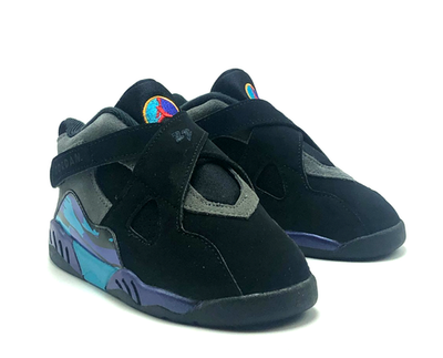 NEW* Toddlers Kids Nike Air Jordan 8 Retro 'Aqua' (TD) Black