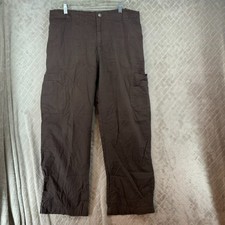 Carhart Cargo Pants Mens L Brown Rip Stop Lightweight Cotton Blend Work Wear