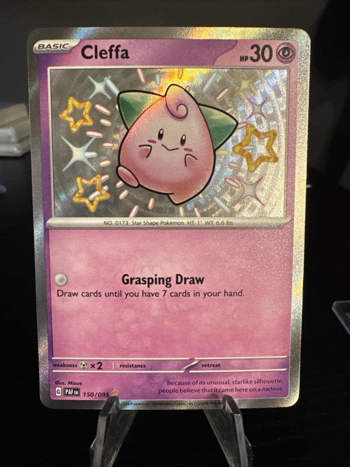 Pokemon Cleffa Shiny Rare  SV: Paldean Fates 150/091 NM