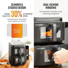 Image of *Brand New & Unopened* - Swan 11L Duo Layer SD10522BLK Air Fryer, Black RRP £120
