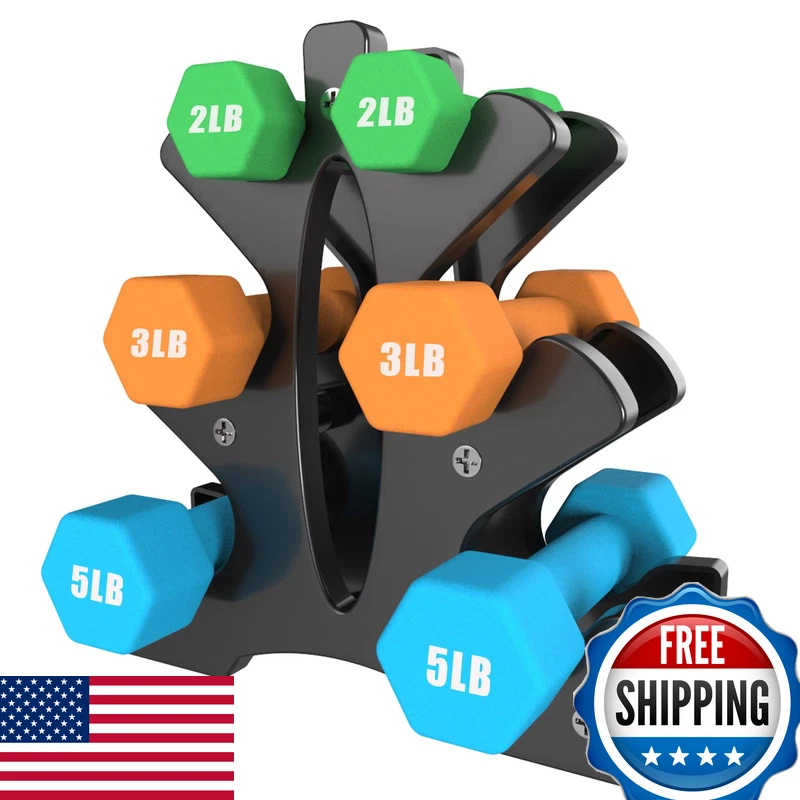 Portzon Weights Dumbbells Set Various Color And Weights And Compatible 1-15 Lb