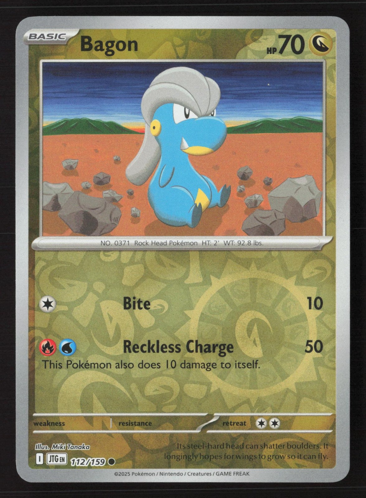 Bagon 112/159 Common Journey Together Pokemon Reverse Holo Near Mint