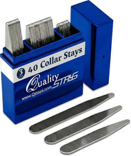 40 Metal Collar Stays for Men'S Dress Shirts   3 Sizes in Divided Box
