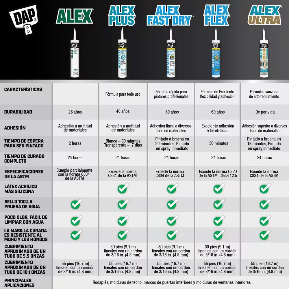 ALEX FLEX 10.1 Oz. White Premium Molding and Trim Sealant