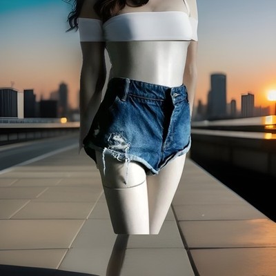 ROXY Denim Jeans Women s Size 29 Distressed Cuffed Daisy Duke Denim Shorts