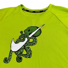 Nike Swim Octopus Swoosh Rash Guard Kids XL Green UPF 40  New