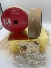 Place  Time Tan Ribbon 1-1/2  X 3yd LOT OF 2