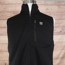 NWT CHAPS BLACK SLEEVELESS FULL ZIP MOCK NECK SWEATER VEST MENS SIZE M NEW