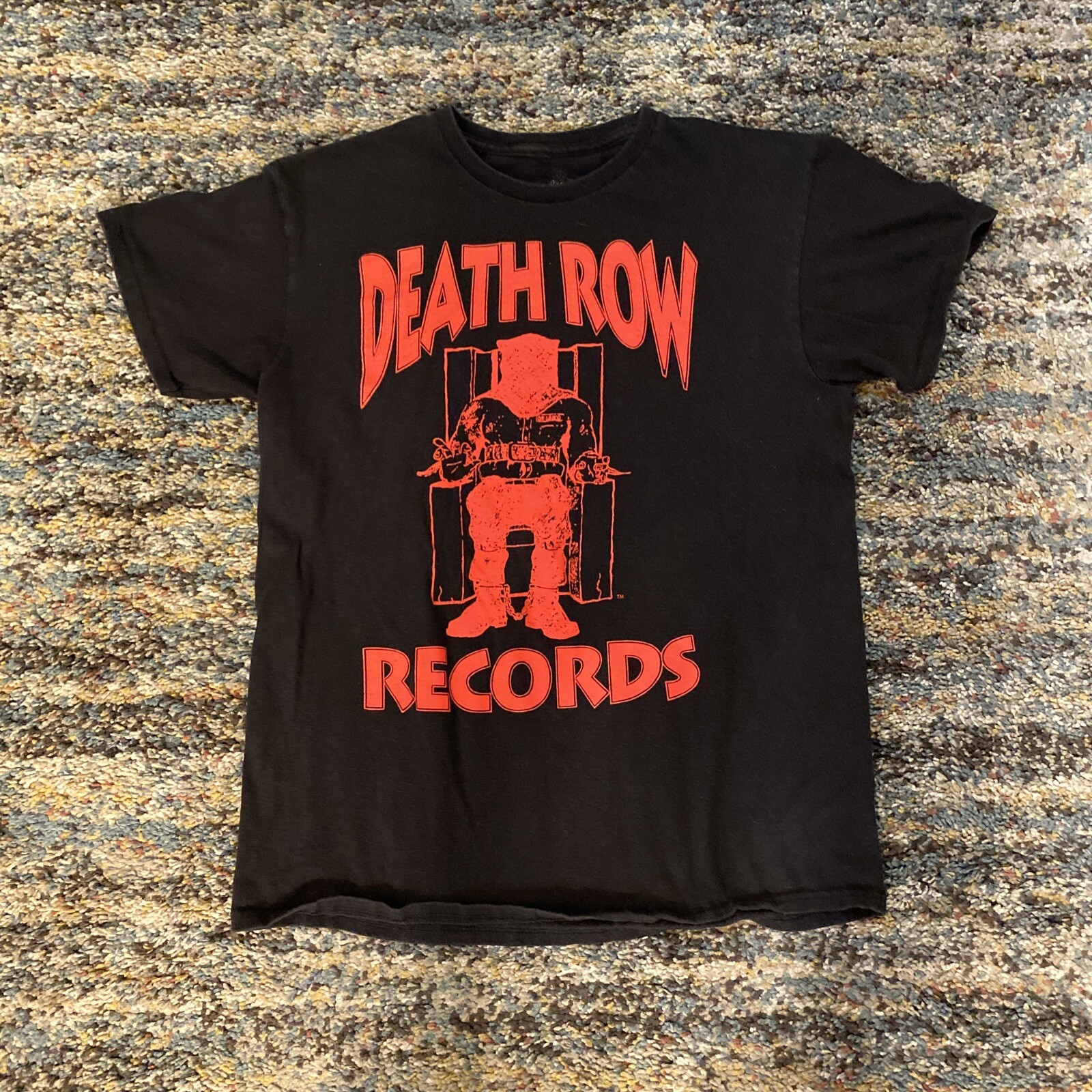 FILA Camicia Death Row Records adulto media nera rossa manica corta girocollo Dr. Dre
