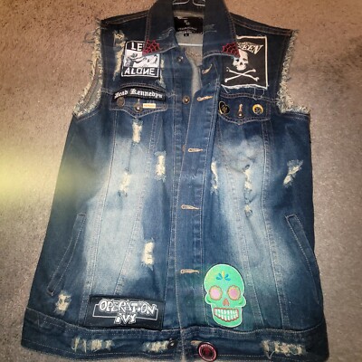 Vintage Punk Rock Jean Battle Jacket Of A  Owner