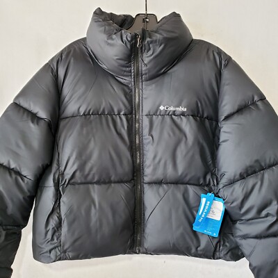 美品 00s Columbia down puffer jacket テック系 Columbia Cropped Puffect Puffer Jacket Women's XL Black Full Zip