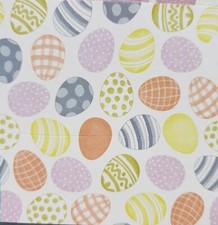 Peva Vinyl Kitchen Tablecloth,52"x70"Oblong 4-6 people EASTER,MULTICOLOR EGGS,BL